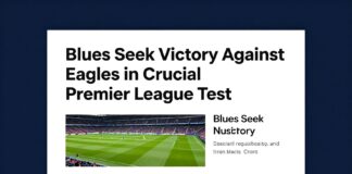 Blues Seek Victory Against Eagles in Crucial Premier League Test Home