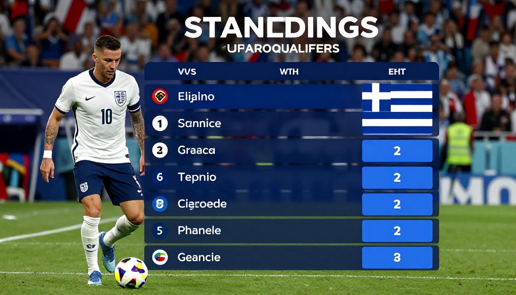 How to Analyse the England vs Greece Standings for the UEFA Euro Qualifiers*