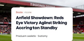 Anfield Showdown: Reds Eye Victory Against Striking Accrington Stanley Home