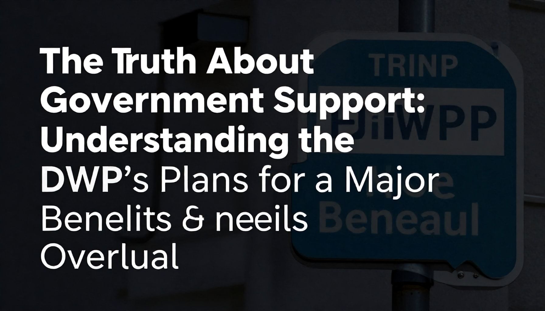 The Truth About Government Support: Understanding the DWP's Plans for a Major Benefits Overhaul